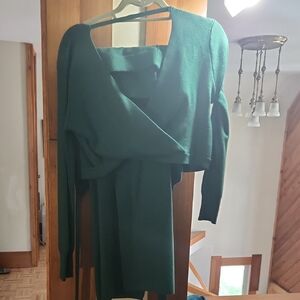 Green 2 Piece Knit Sweater Dress